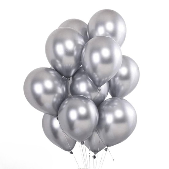Toptan Krom Balon Gümüş Renkli 50 Adet Toptan Krom Balon Gümüş Renkli 50 Adet
