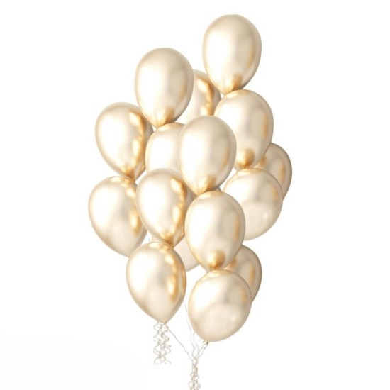 Toptan Beyaz Altın Renkli Krom Balon 50 Adet Toptan Beyaz Altın Renkli Krom Balon 50 Adet