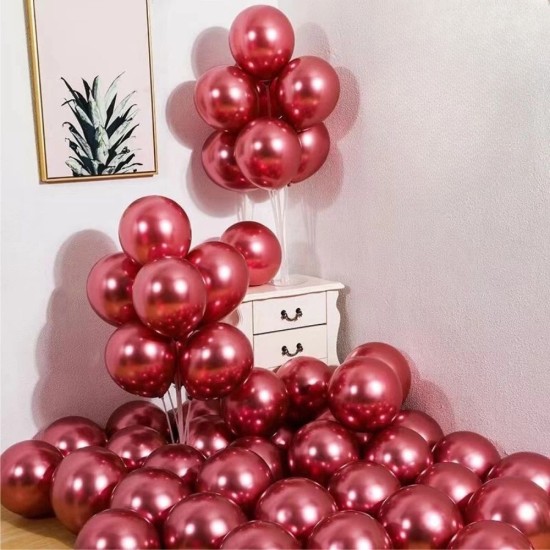 Toptan Bordo Renkli Krom Balon 50 Adet Toptan Bordo Renkli Krom Balon 50 Adet