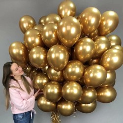 Toptan Krom Balon Gold Renkli 50 Adet