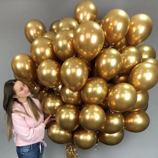 Toptan Krom Balon Gold Renkli 50 Adet Toptan Krom Balon Gold Renkli 50 Adet