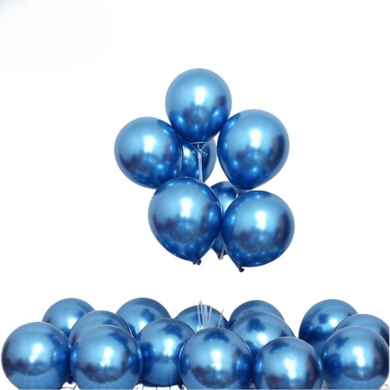 Toptan Krom Balon Mavi Renkli 50 Adet Toptan Krom Balon Mavi Renkli 50 Adet