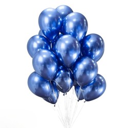 Toptan Krom Balon Mavi Renkli 50 Adet