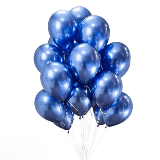 Toptan Krom Balon Mavi Renkli 50 Adet Toptan Krom Balon Mavi Renkli 50 Adet