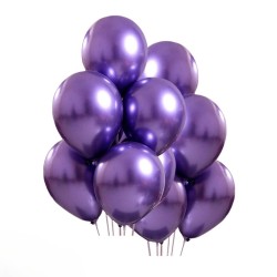 Toptan Krom Balon Mor Renkli 50 Adet