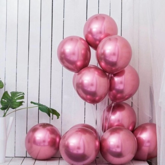 Toptan Krom Balon Pembe Renkli 50 Adet Toptan Krom Balon Pembe Renkli 50 Adet
