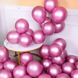 Toptan Krom Balon Pembe Renkli 50 Adet
