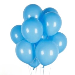 Toptan Mavi Renkli Metalik Balon 100 Adet
