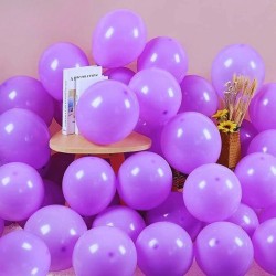 Toptan Mor Renkli Metalik Balon 100 Adet