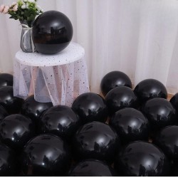 Toptan Pastel Siyah Renkli Balon 100 Adet