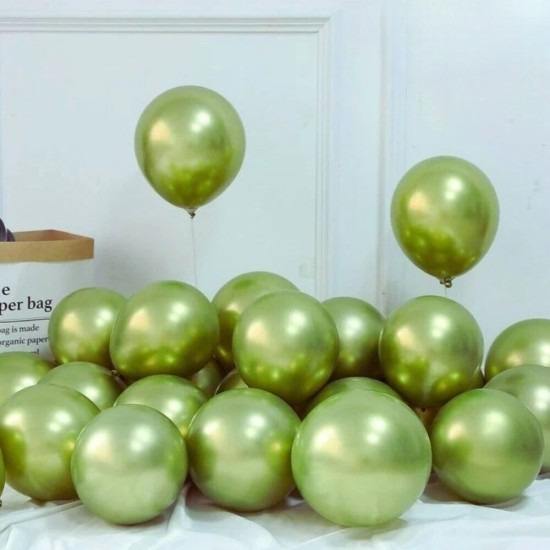 Toptan Yeşil Altın Renkli Krom Balon 50 Adet Toptan Yeşil Altın Renkli Krom Balon 50 Adet