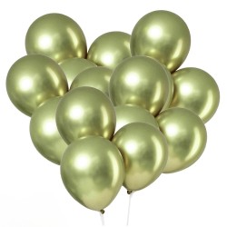 Toptan Yeşil Altın Renkli Krom Balon 50 Adet