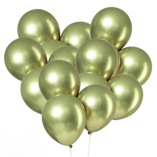 Toptan Yeşil Altın Renkli Krom Balon 50 Adet Toptan Yeşil Altın Renkli Krom Balon 50 Adet