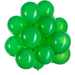 Toptan Yeşil Renkli Metalik Balon 100 Adet