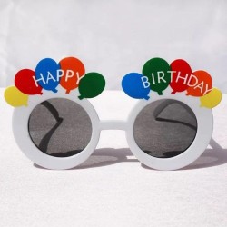 Toptan Renkli Parti Gözlüğü Happy Birthday Beyaz