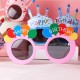 Toptan Renkli Parti Gözlüğü Happy Birthday Pembe