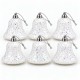 Toptan Beyaz Yılbaşı Çan Süsü Snow Simli 6 Adet Toptan Beyaz Yılbaşı Çan Süsü Snow Simli 6 Adet