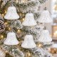 Toptan Beyaz Yılbaşı Çan Süsü Snow Simli 6 Adet Toptan Beyaz Yılbaşı Çan Süsü Snow Simli 6 Adet