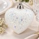 Toptan Beyaz Yılbaşı Kalp Süsü Snow Simli 6 Adet Toptan Beyaz Yılbaşı Kalp Süsü Snow Simli 6 Adet