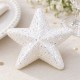 Toptan Beyaz Yıldız Süsü Snow Simli 6 Adet