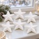 Toptan Beyaz Yıldız Süsü Snow Simli 6 Adet