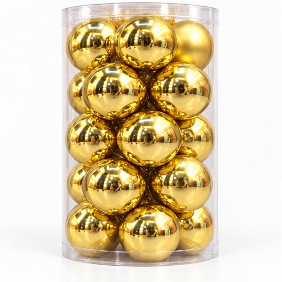 Toptan Cici Yılbaşı Topu 24'lü 5 cm Gold