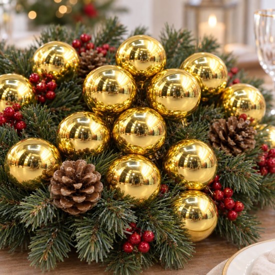 Toptan Cici Yılbaşı Topu 24'lü 5 cm Gold
