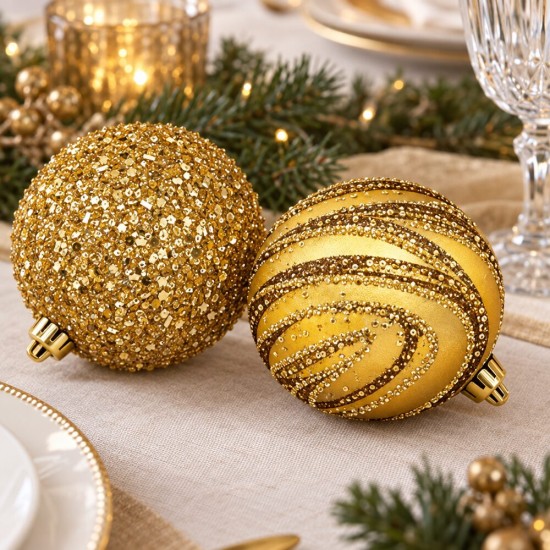 Toptan Cici Yılbaşı Topu 9'lu Lüks Kutu Gold Toptan Cici Yılbaşı Topu 9'lu Lüks Kutu Gold