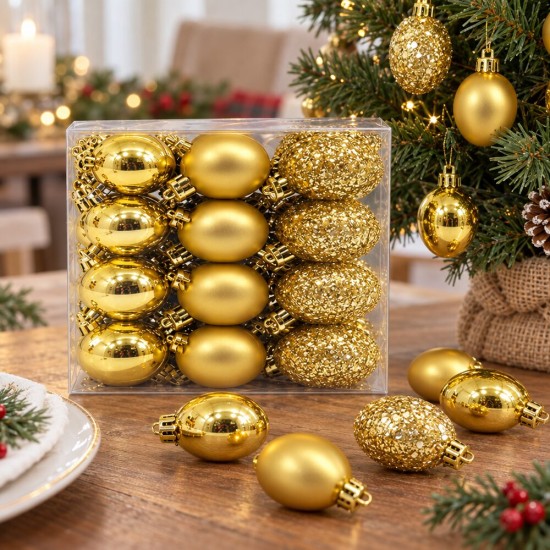 Toptan Gold Yılbaşı Topu Asetat Kutu 24 Adet 4 cm Toptan Gold Yılbaşı Topu Asetat Kutu 24 Adet 4 cm