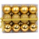 Toptan Gold Yılbaşı Topu Asetat Kutu 24 Adet 5 cm