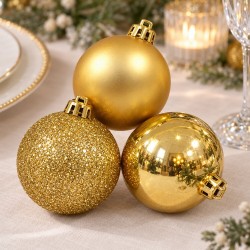 Toptan Gold Yılbaşı Topu Asetat Kutu 24 Adet 5 cm Toptan Gold Yılbaşı Topu Asetat Kutu 24 Adet 5 cm