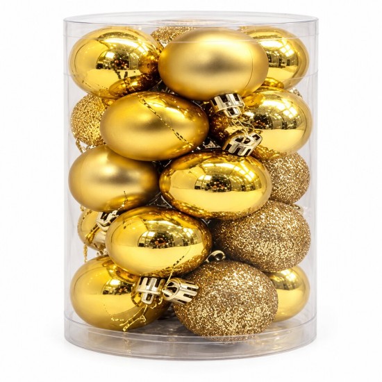 Toptan Gold Yılbaşı Topu Silindir Kutu 20 Adet 5 cm Toptan Gold Yılbaşı Topu Silindir Kutu 20 Adet 5 cm