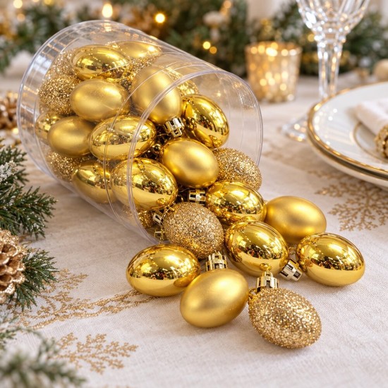 Toptan Gold Yılbaşı Topu Silindir Kutu 20 Adet 5 cm Toptan Gold Yılbaşı Topu Silindir Kutu 20 Adet 5 cm