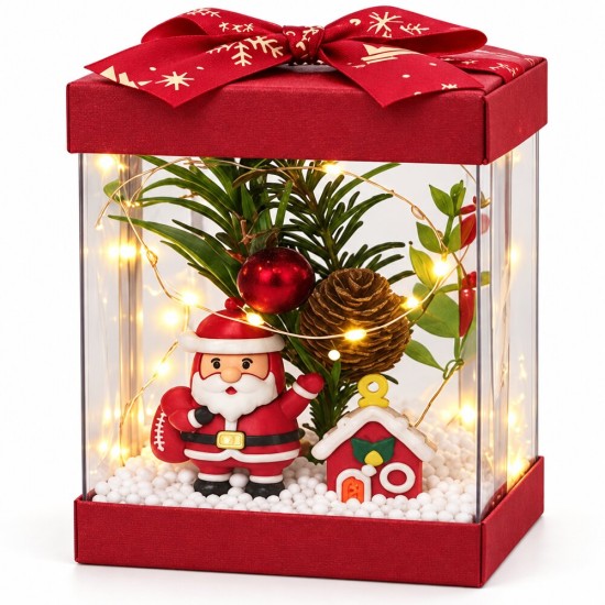 Toptan Işıklı Yılbaşı Küresi Asetat Kutuda Noel Baba Toptan Işıklı Yılbaşı Küresi Asetat Kutuda Noel Baba