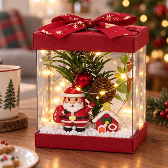 Toptan Işıklı Yılbaşı Küresi Asetat Kutuda Noel Baba Toptan Işıklı Yılbaşı Küresi Asetat Kutuda Noel Baba