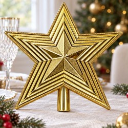 Toptan Lüks Tepelik Yıldız Gold Çizgili 20 cm Toptan Lüks Tepelik Yıldız Gold Çizgili 20 cm