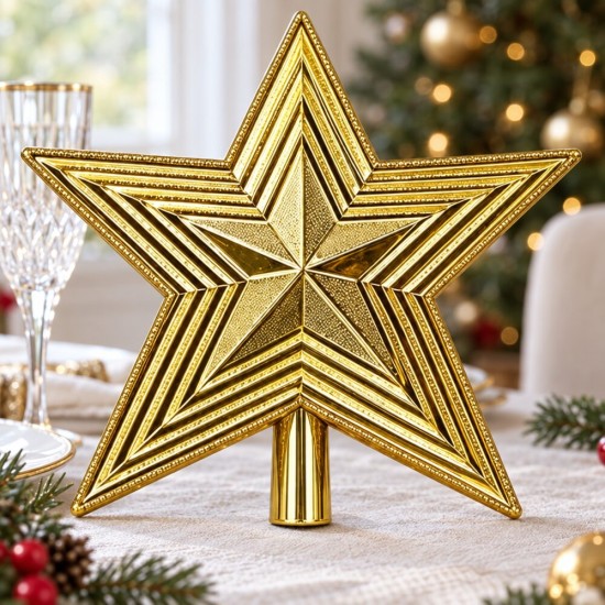 Toptan Lüks Tepelik Yıldız Gold Çizgili 20 cm Toptan Lüks Tepelik Yıldız Gold Çizgili 20 cm