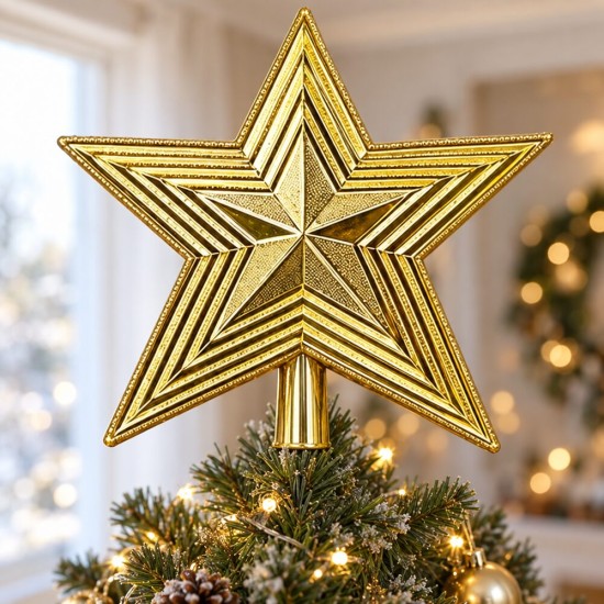 Toptan Lüks Tepelik Yıldız Gold Çizgili 20 cm Toptan Lüks Tepelik Yıldız Gold Çizgili 20 cm