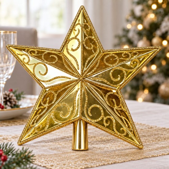 Toptan Lüks Tepelik Yıldız Gold Desenli 20 cm Toptan Lüks Tepelik Yıldız Gold Desenli 20 cm