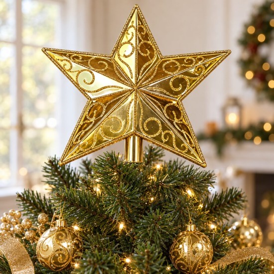 Toptan Lüks Tepelik Yıldız Gold Desenli 20 cm Toptan Lüks Tepelik Yıldız Gold Desenli 20 cm