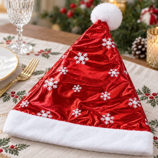 Toptan Noel Baba Şapkası Lüks Metalik 3 Model