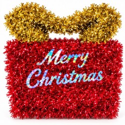 Toptan Tel Hediye Paketi Süsü Merry Christmas Yazılı