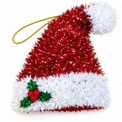Toptan Tel Noel Baba Şapkası Yılbaşı Süsü