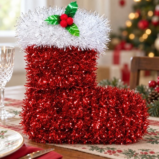Toptan Tel Noel Çizmesi Büyük Kırmızı