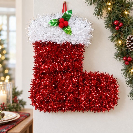 Toptan Tel Noel Çizmesi Büyük Kırmızı