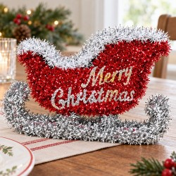 Toptan Tel Yılbaşı Kızağı Küçük Merry Christmas Yazılı