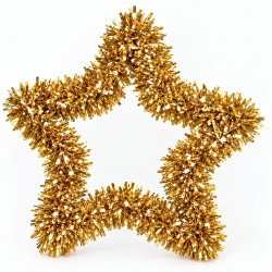 Toptan Tel Yılbaşı Yıldızı Büyük Gold