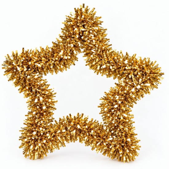 Toptan Tel Yılbaşı Yıldızı Büyük Gold