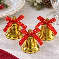 Toptan Yılbaşı Çan Süsü Gold Kurdeleli 12 Adet Toptan Yılbaşı Çan Süsü Gold Kurdeleli 12 Adet