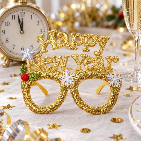 Toptan Yılbaşı Gözlüğü Happy New Year Yazılı